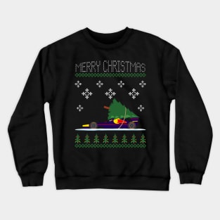 Purple Bull Christmas Car Crewneck Sweatshirt